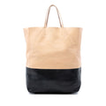 Bicolor Leather Vertical Cabas Tote