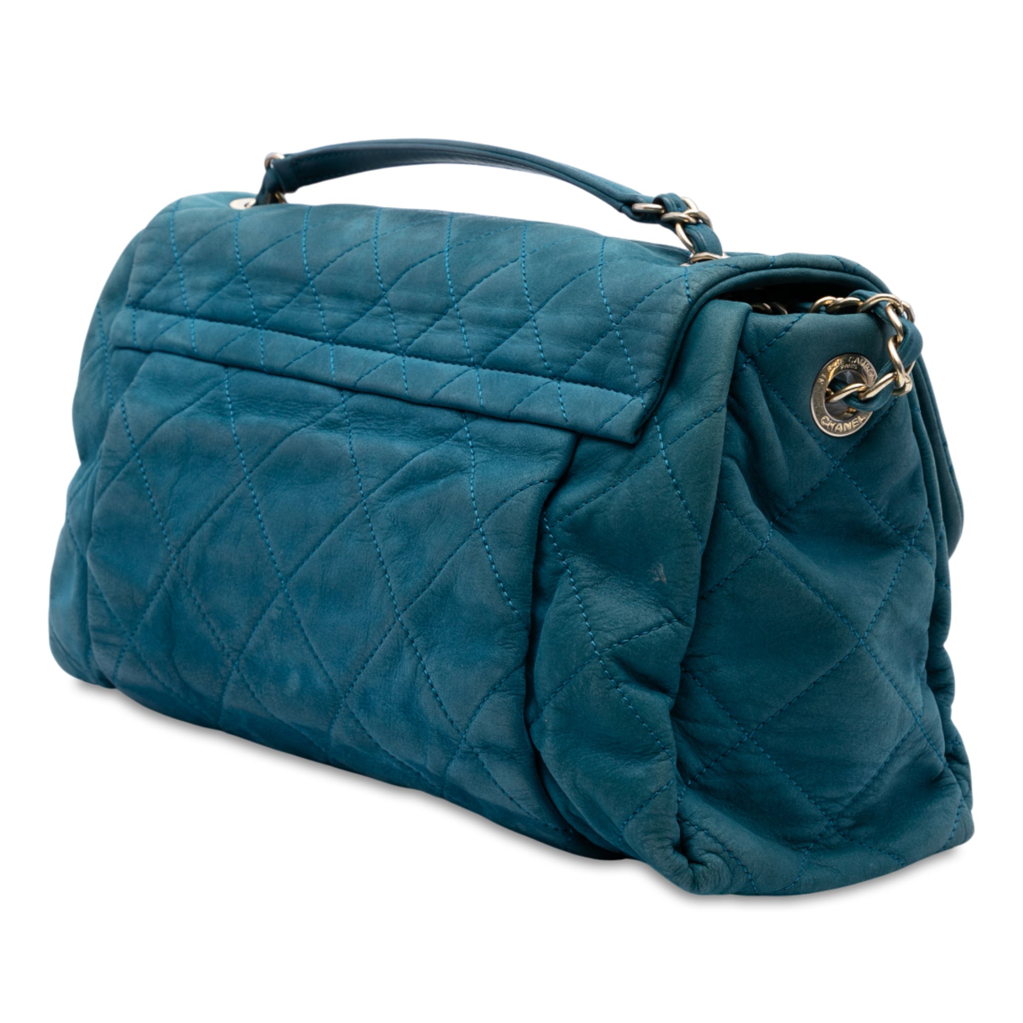 Large Quilted Iridescent Calfskin Chic Quilt Flap