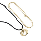 Convertible Gold Plated Logo Oval Pendant Necklace