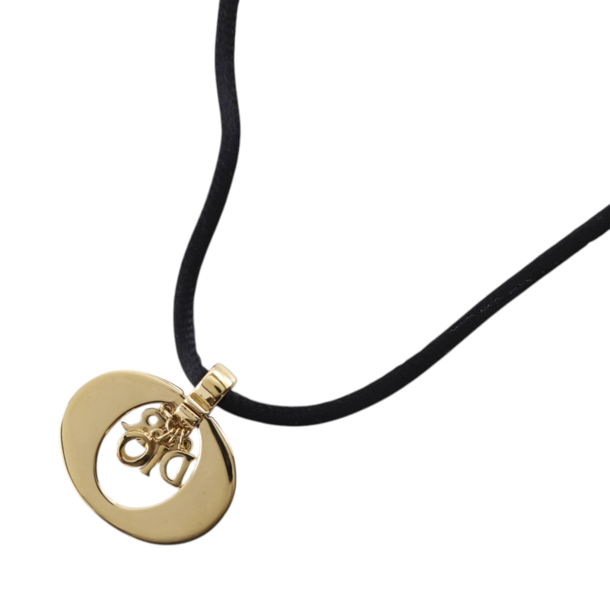Convertible Gold Plated Logo Oval Pendant Necklace