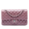 Medium Metallic Classic Lambskin Double Flap