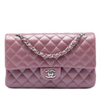 Medium Metallic Classic Lambskin Double Flap