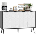 Modern Kitchen Sideboard with 2 Cabinets & Adjustable Shelves, Black