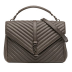 Large Chevron Sheepskin Monogram College Bag