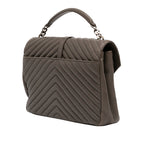 Large Chevron Sheepskin Monogram College Bag