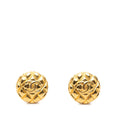 CC Quilted Gold Plated Clip On Earrings
