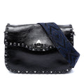 Medium Craquele Calfskin Guitar Strap Rockstud Rolling Flap Crossbody