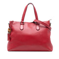 Leather Bamboo Tassel Satchel