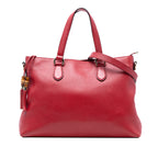 Leather Bamboo Tassel Satchel