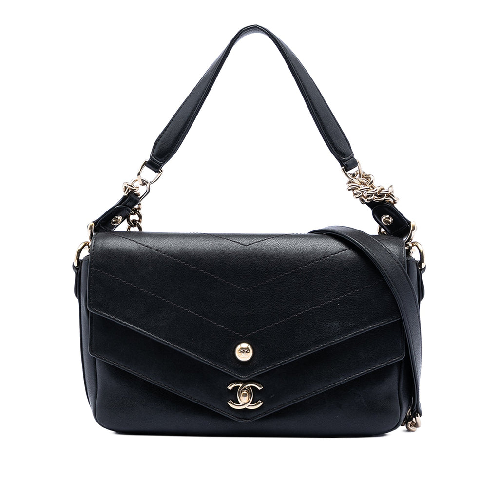 Mini Quilted Sheepskin Double Chevron Flap
