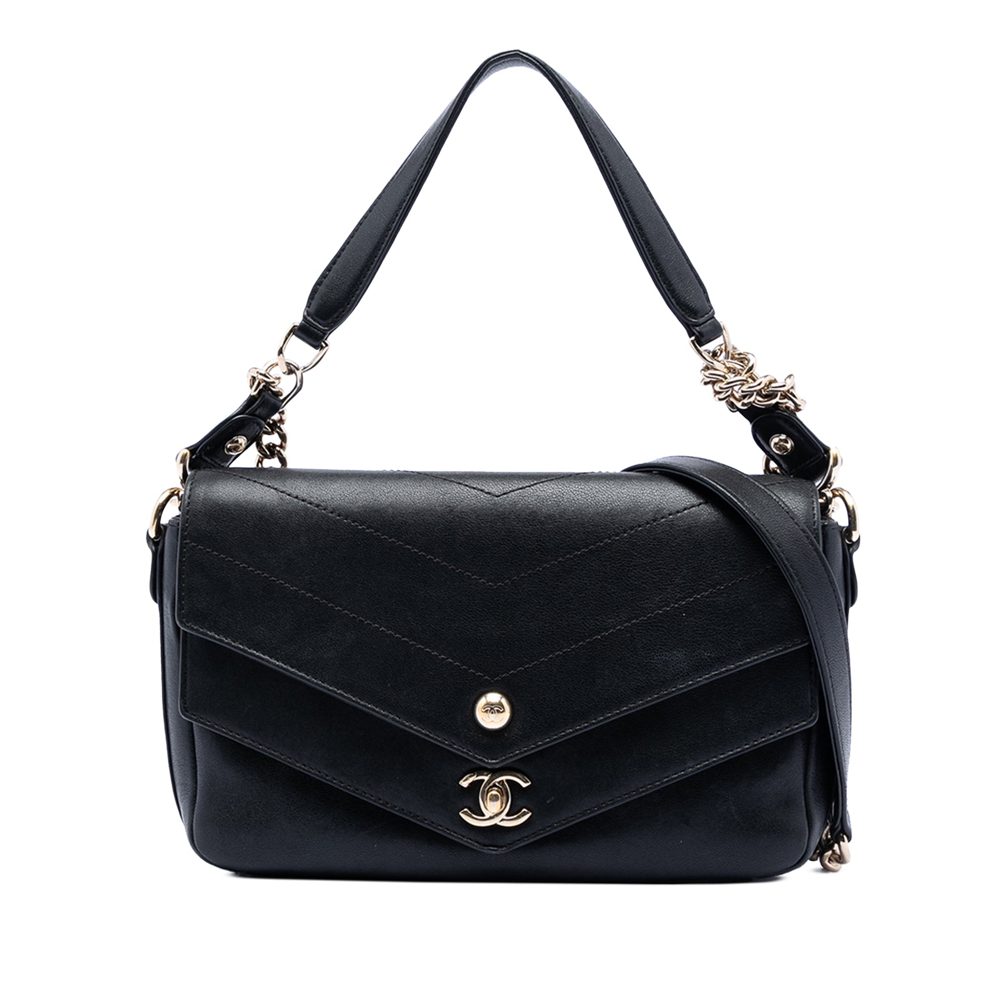 Mini Quilted Sheepskin Double Chevron Flap
