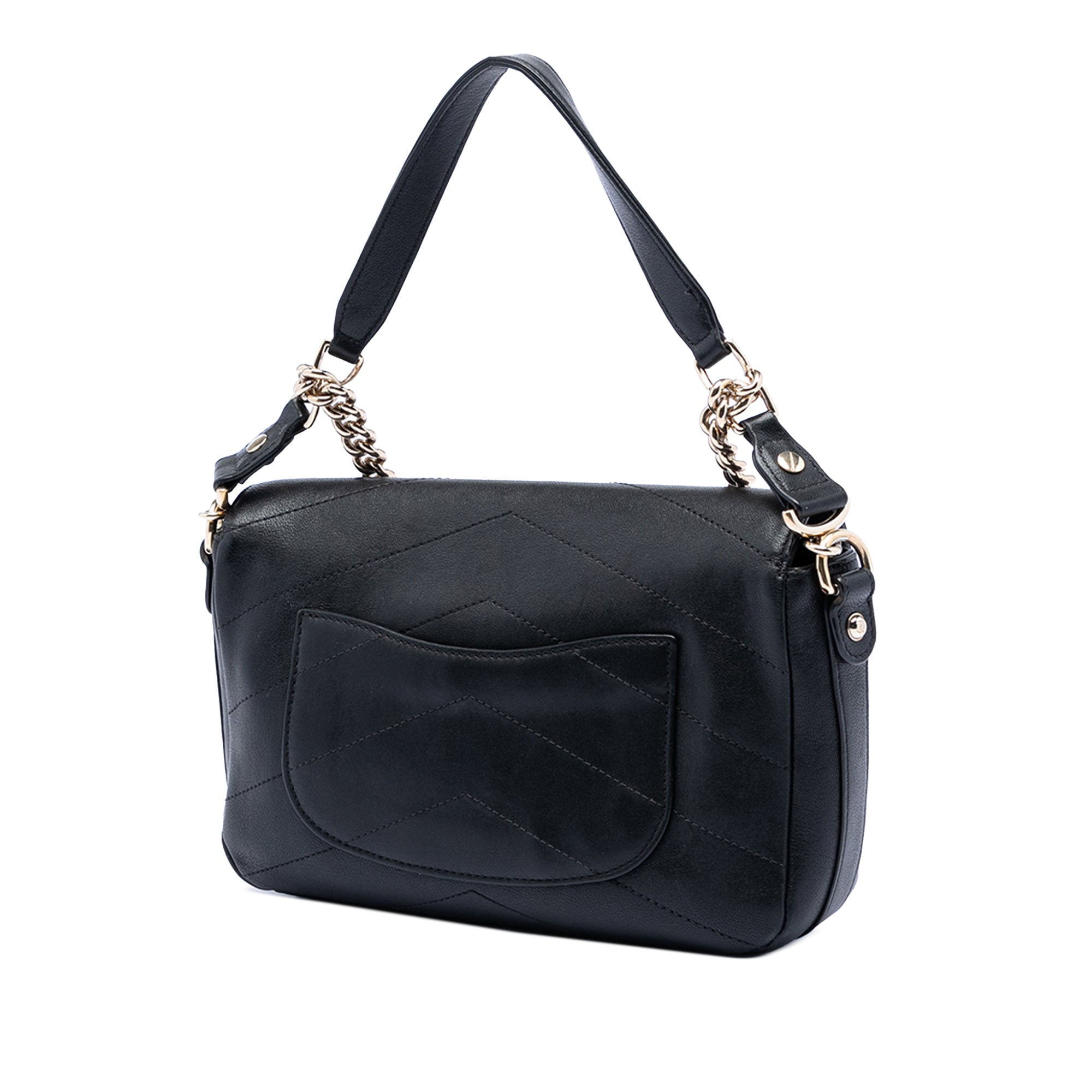 Mini Quilted Sheepskin Double Chevron Flap