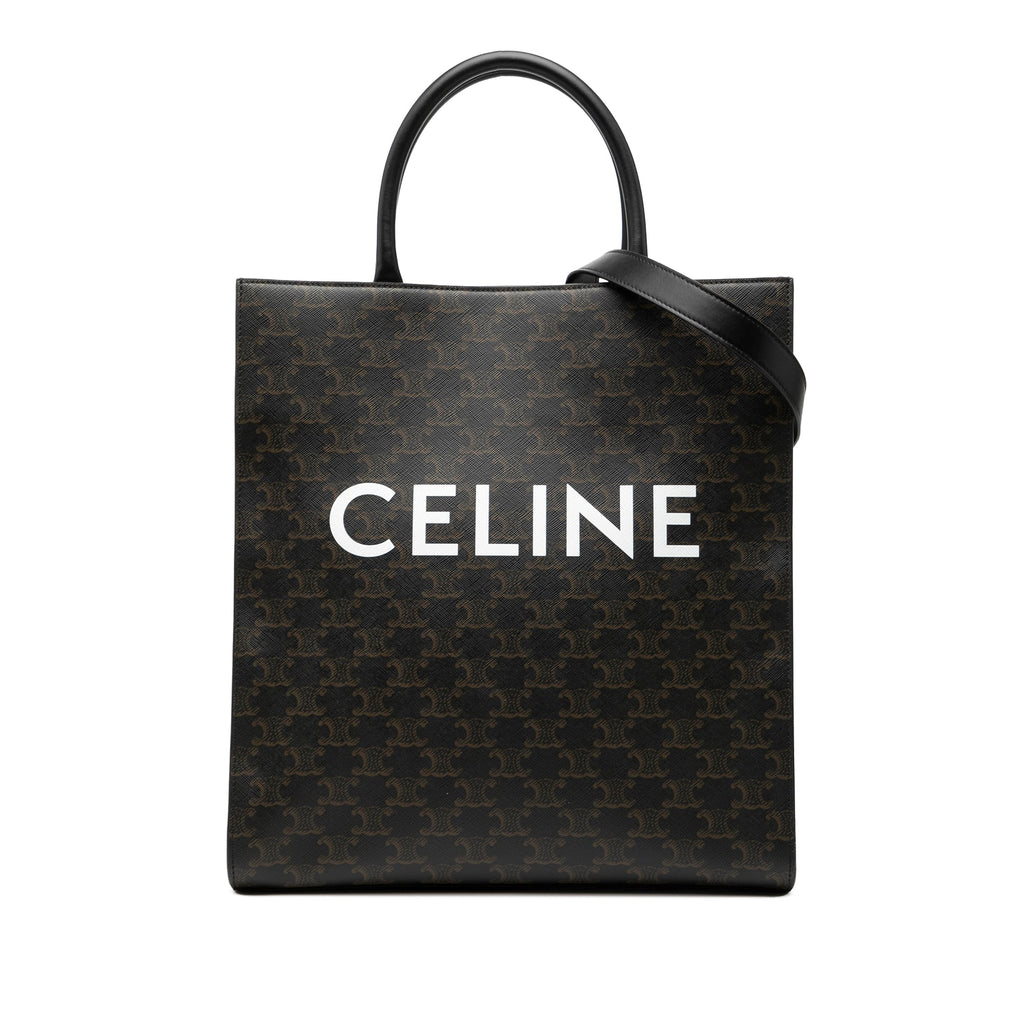 Medium Triomphe Coated Canvas Vertical Cabas Tote