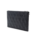 Quilted Leather G Rhombus Zip Clutch