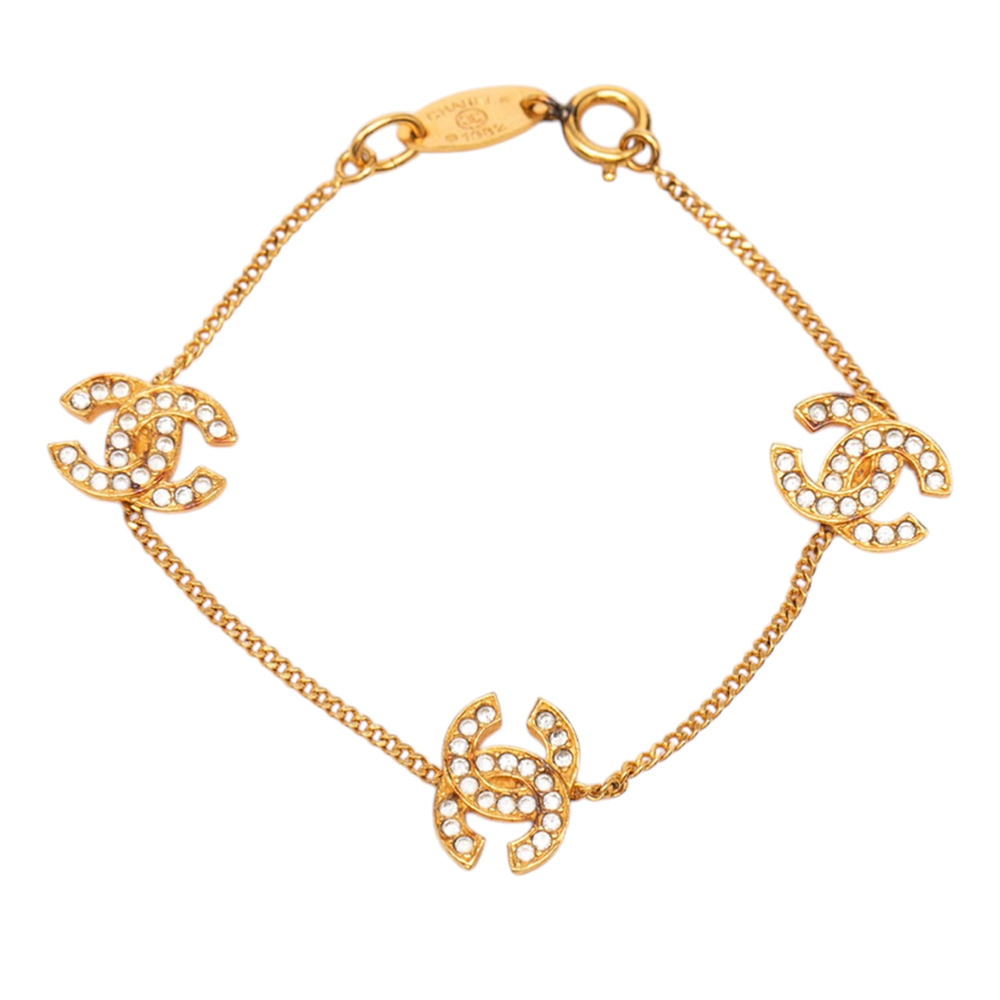 CC Gold Plated Rhinestone Bracelet