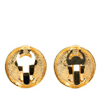 CC Gold Plated Button Clip on Earrings