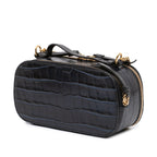 Mini Croc Embossed Leather C Vanity Bag