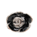 CC Brass and Strass Enamel Camellia Ring