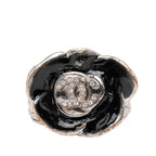 CC Brass and Strass Enamel Camellia Ring