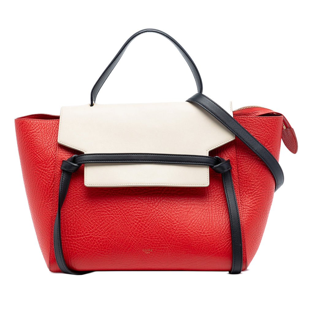 Mini Tricolor Grained Calfskin Belt Bag
