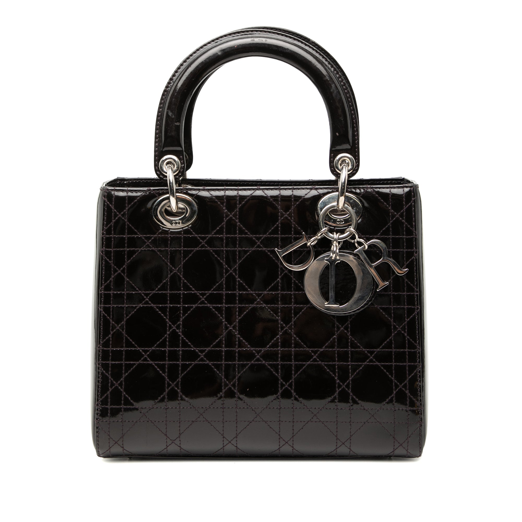 Medium Patent Cannage Stitched Lady Dior