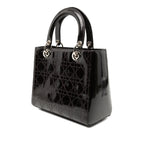 Medium Patent Cannage Stitched Lady Dior