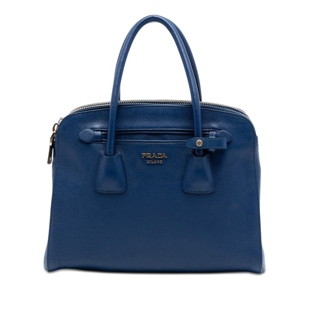 Saffiano Cuir Double Zip Top Handle Bag