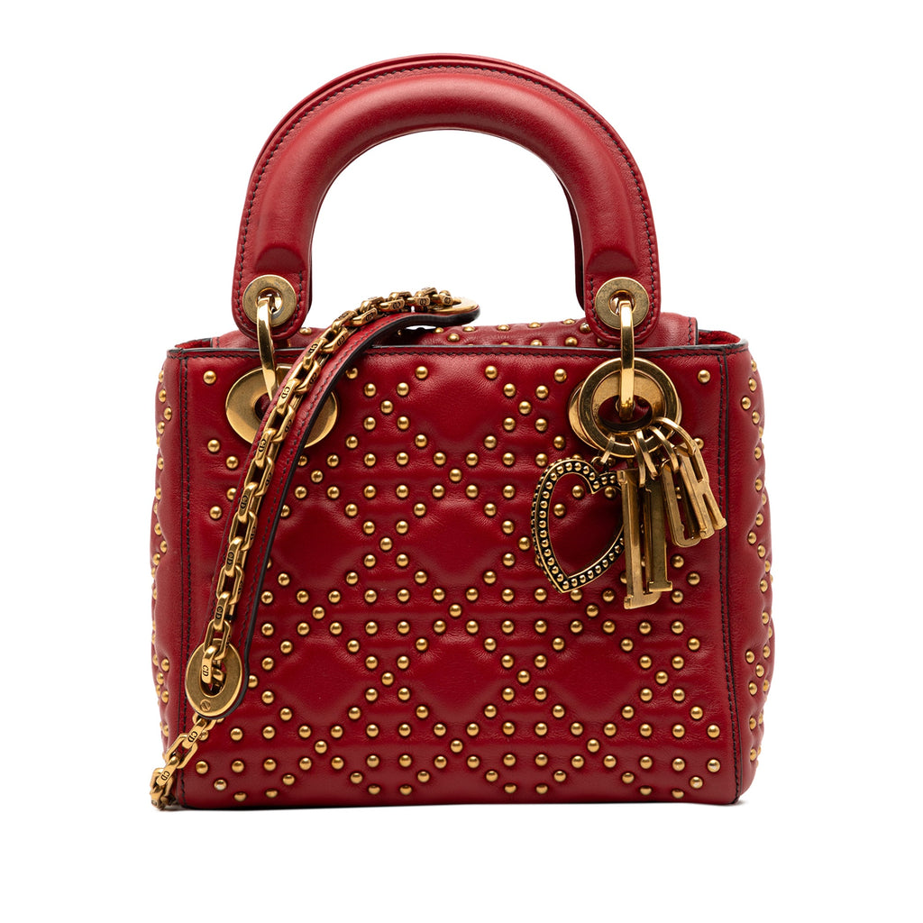 Mini Lambskin Cannage Studded Supple Lady Dior