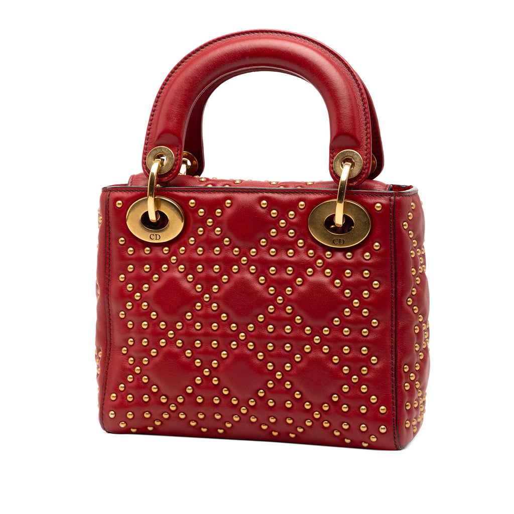 Mini Lambskin Cannage Studded Supple Lady Dior