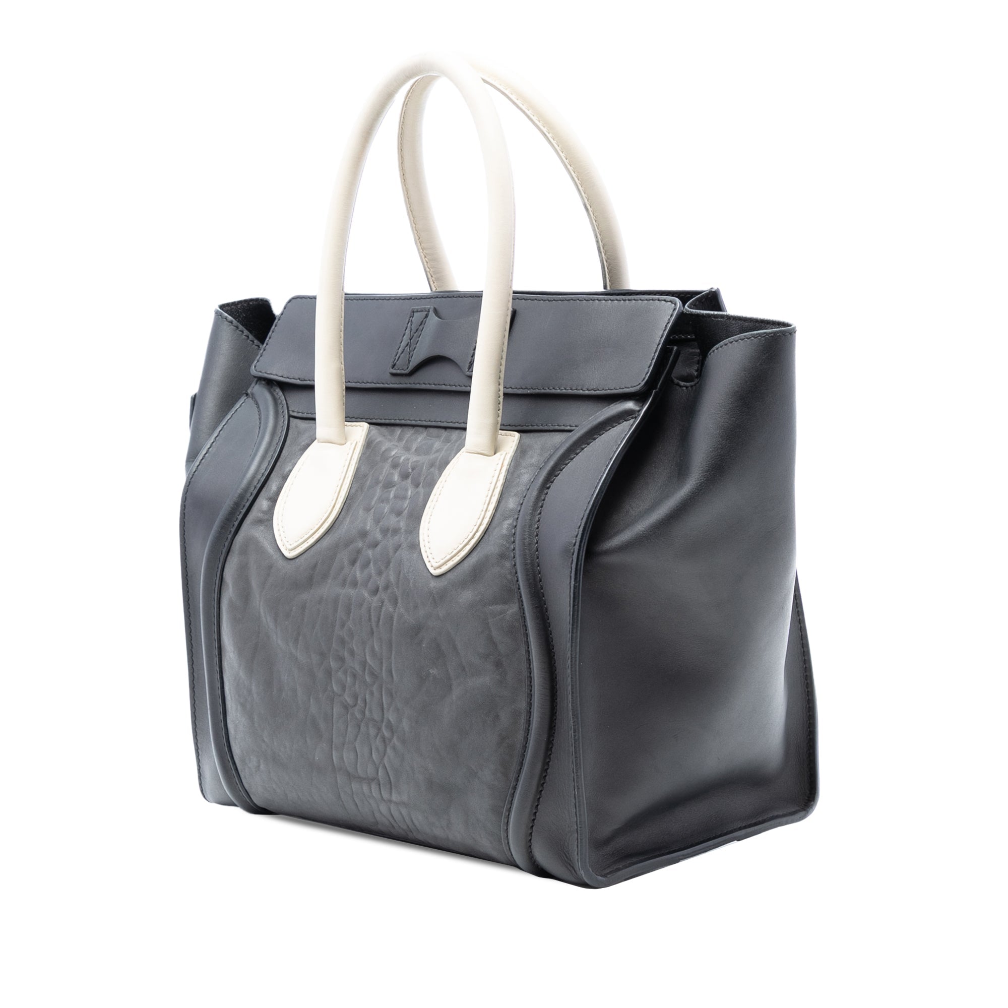 Mini Embossed Calfskin Luggage Tote