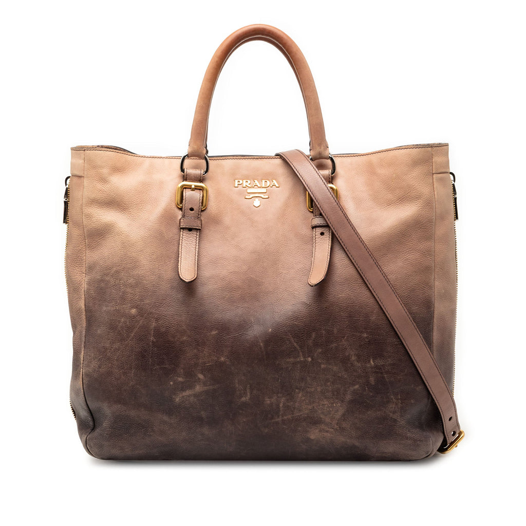 Ombre Vitello Daino Side Zip Convertible Tote
