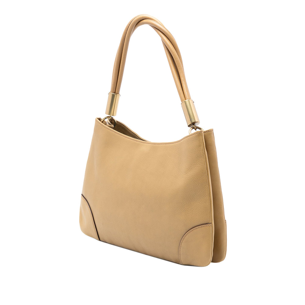 Leather Drawstring Shoulder Bag