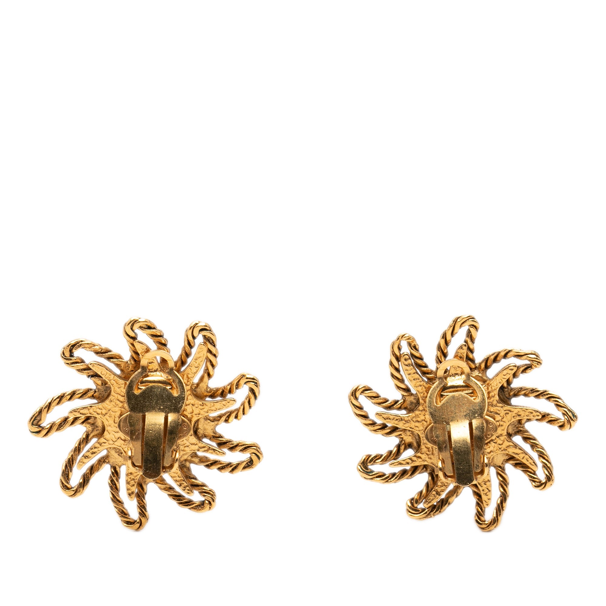 CC Gold Plated Sun Clip On Earrings