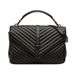 Large Sheepskin Chevron Monogram Monochrome College Bag
