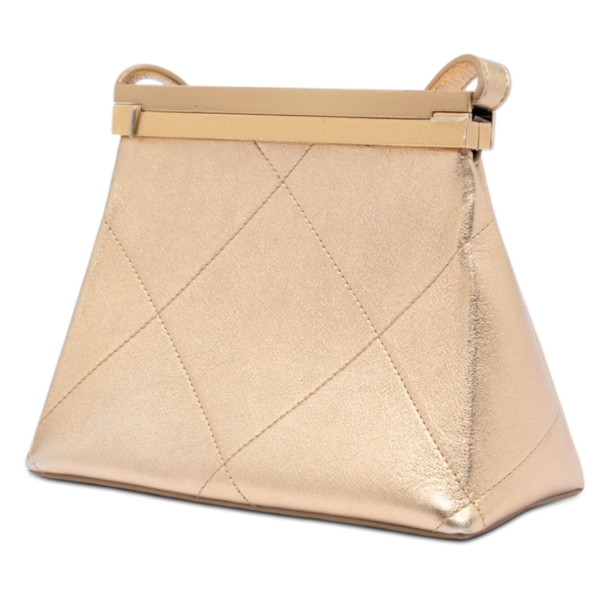 Small Calfskin Kiss Lock Frame Bag