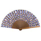 Blue and White silk fan Zellige