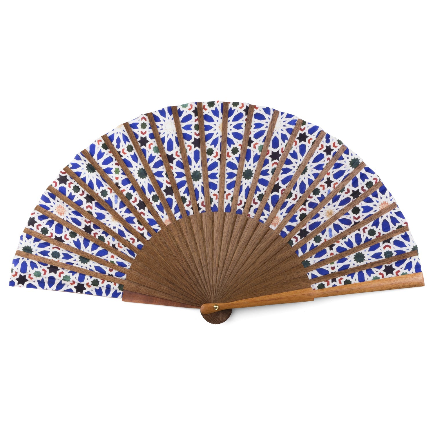 Blue and White silk fan Zellige