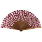 Pink Silk hand fan Zellige