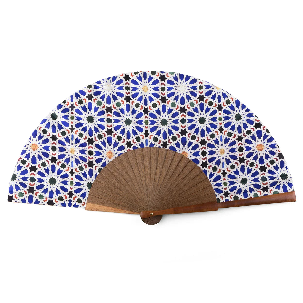 Blue and White silk fan Zellige