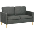 56" Modern Loveseat with Side Pockets & Solid Steel Frame, Grey