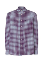 Camisa Hombre Manga Larga Popelín Cuadros con Bolsillo Easy Iron Extrasuave - Rojo 0308_94