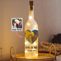 Personalizado You & Me Corazón Pintura Artística Mascota Familia Foto LED Botella Lámpara con Luz Suave Aniversario Memoria Regalo para Parejas Dueños de Mascotas