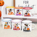Personalizada Calabaza Luna de Halloween Cartoon Personaje 12 oz Esmalte Taza con Nombre Halloween Party Regalo para Niños Niñas