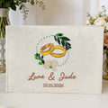 Anillos de flores personalizados Libro de invitados de boda bordado con nombre y fecha Aniversario de boda Regalo para recién casados