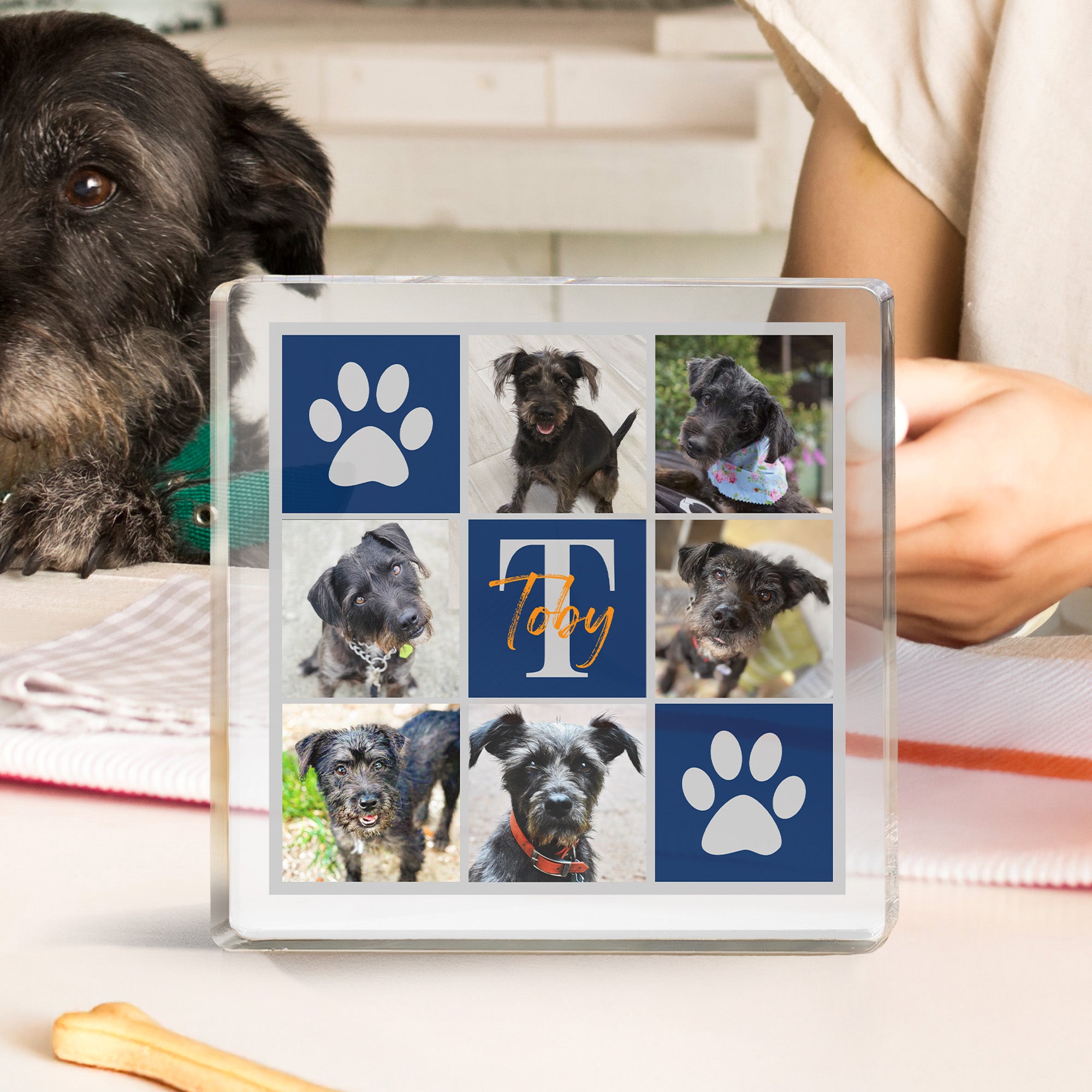Personalizado Pet Paw 6-8 Fotos Placa de acrílico con el nombre y la decoración del hogar inicial Aniversario Mascota Cumpleaños Regalo para los dueños de perros gato