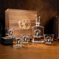 Decantador hexagonal de whisky con foto personalizado Born to Fish con regalo de cumpleaños del Día del Padre para marido amante de la pesca