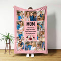 Fotos de familia personalizadas Corazón de flores Manta suave con apodo Decoración del hogar Navidad Cumpleaños Regalo para mamá