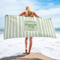 Toalla de Playa Personalizada de Rayas para Despedida de Soltera de Secado Rápido con Nombre Esencial de Viaje Regalo de Fiesta en la Playa para las Amigas de la Dama de Honor