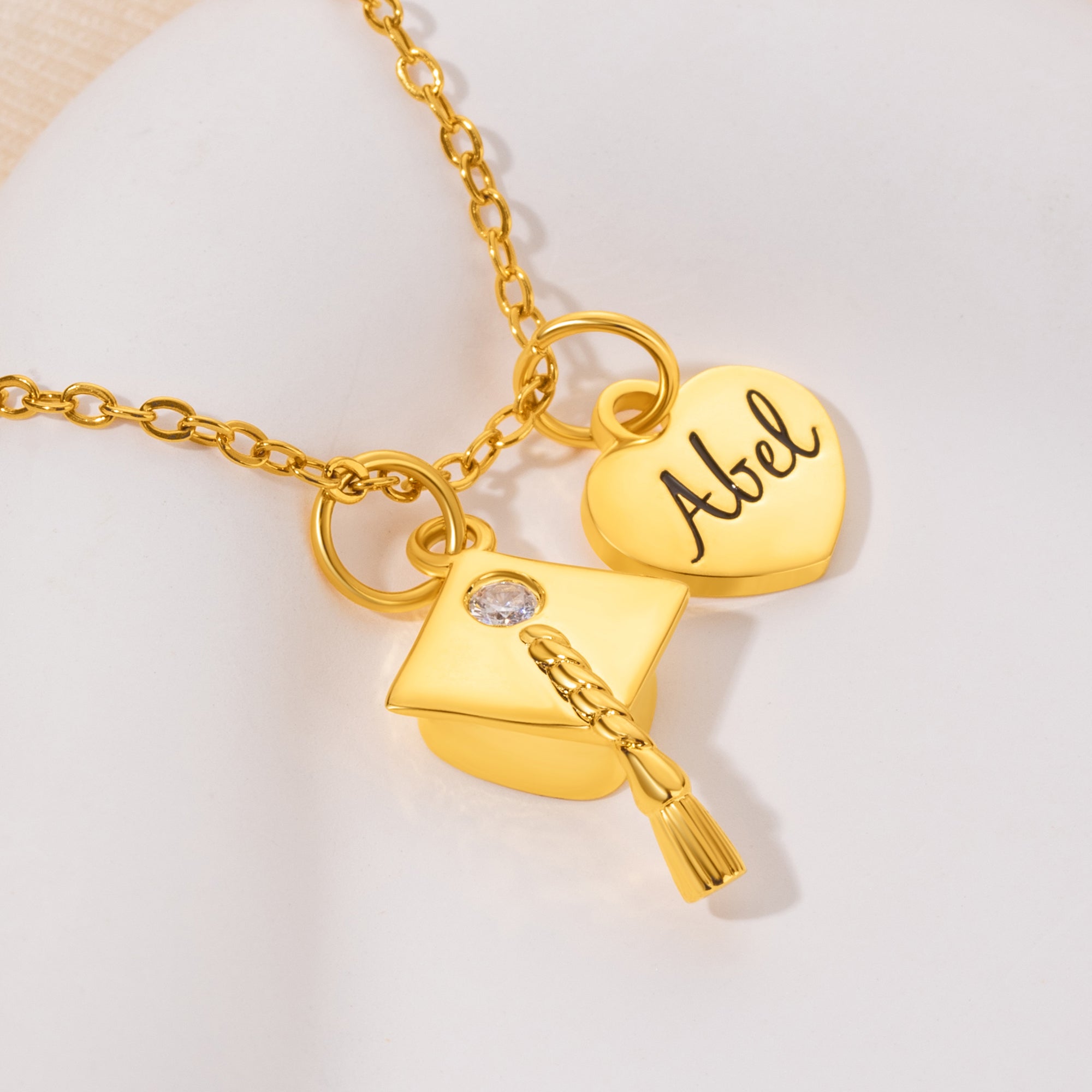 Collar de Graduación Personalizado con Piedra de Nacimiento y Dije de Nombre Delicada Joyería Regalo de Graduación para Graduados