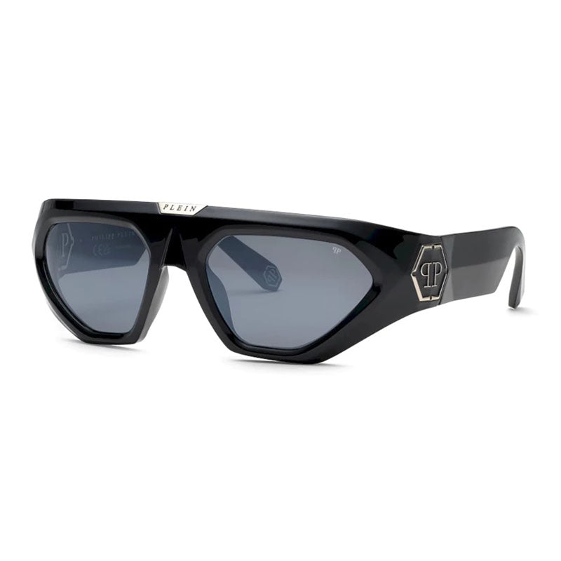 Philipp Plein SPP153 Oval Frame Sunglasses — Black